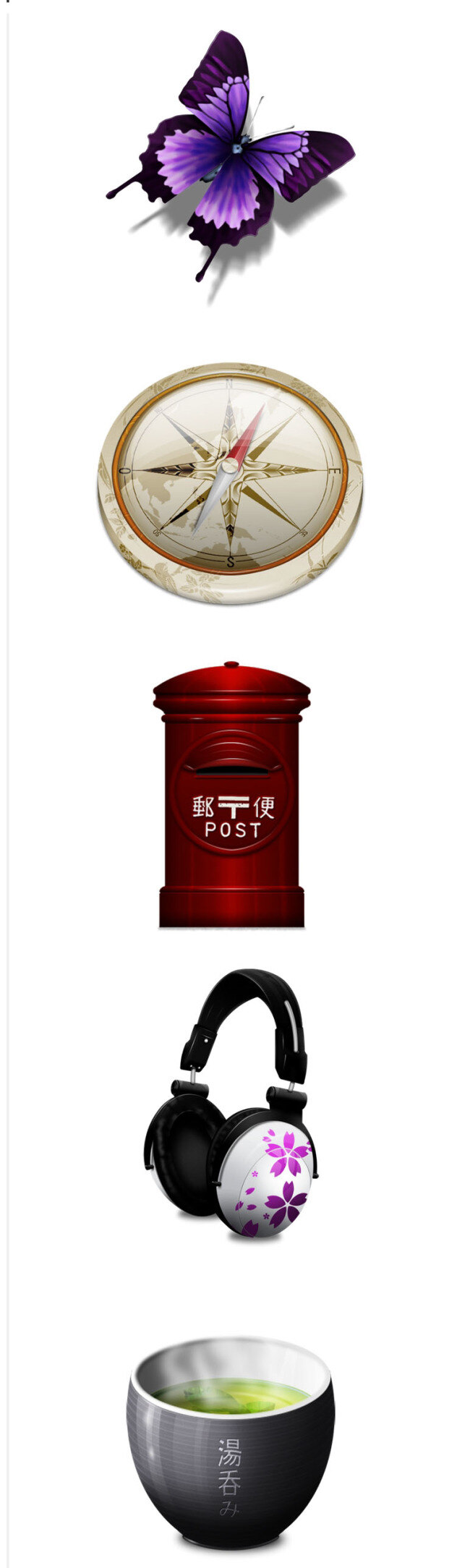 日式和中国风 垃圾桶 耳机 蝴蝶 日式 中国风 白色