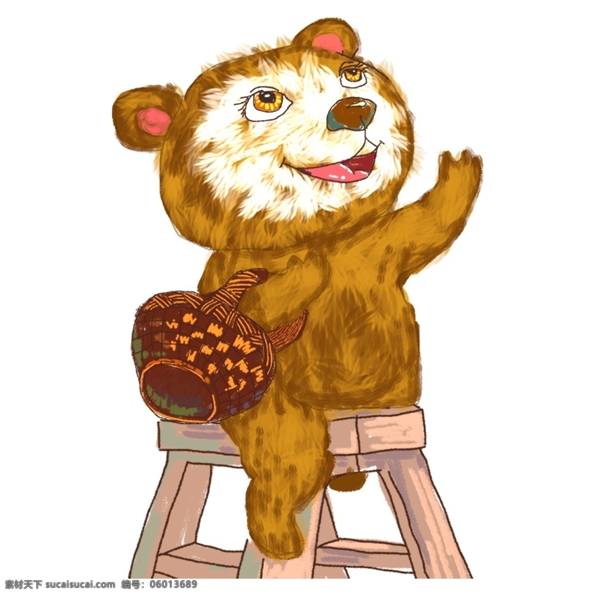 黄色 卡通 手绘 小 熊 元素 小熊素材 插画元素 卡通元素 透明素材 动物 装饰图案