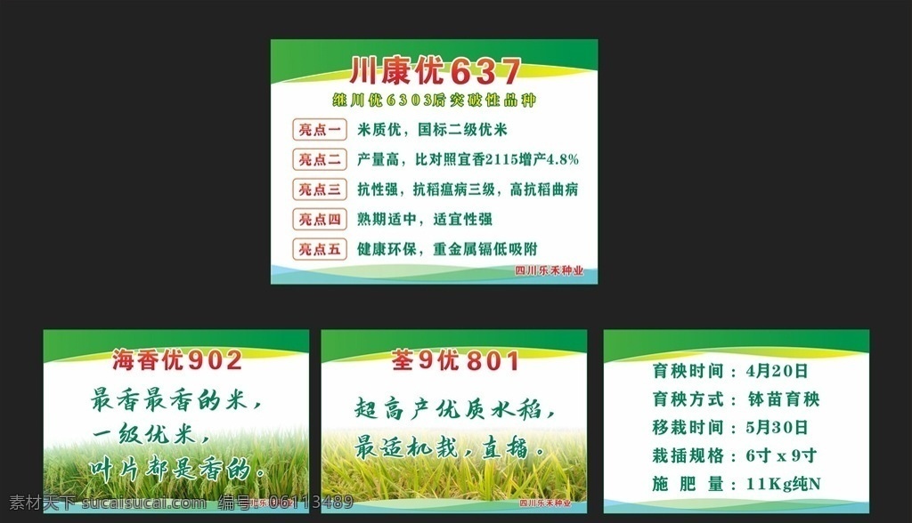 绿色展板 绿色模板 展板模板 水稻简介牌 农业小牌 标识标牌 门头