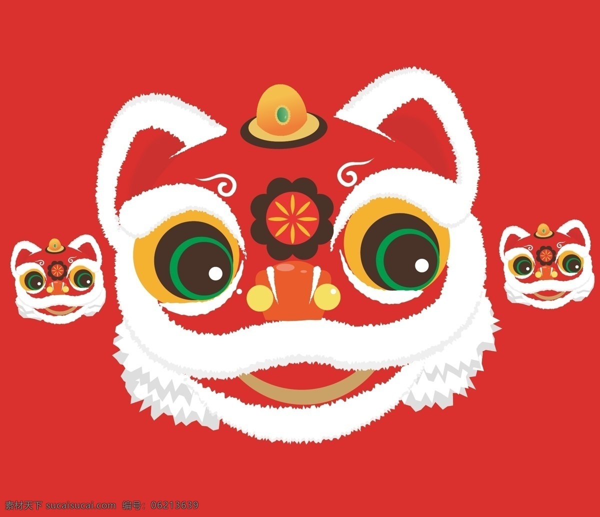 舞狮子的头 新年 舞狮 喜庆 过年 红色