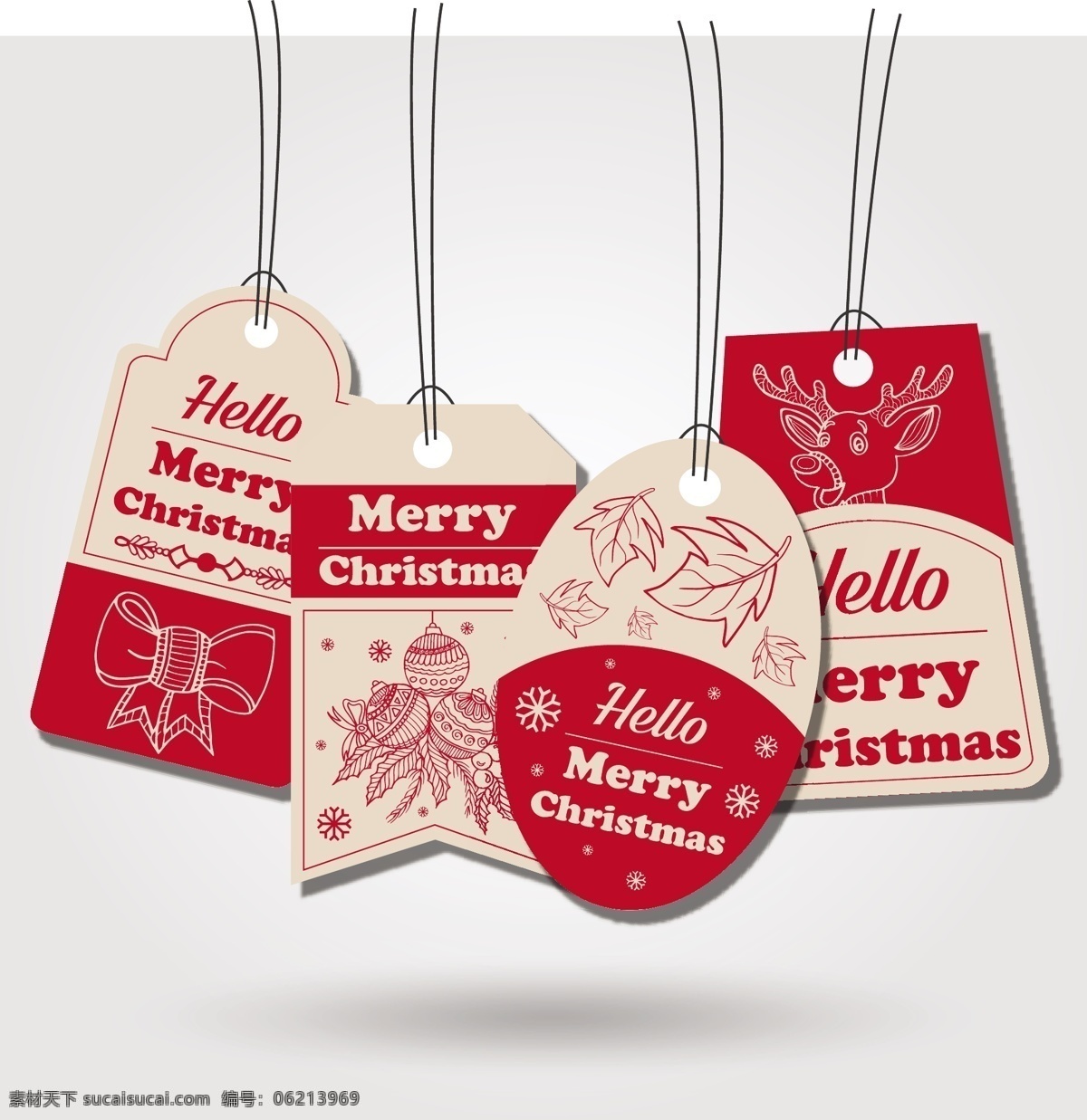红色 圣诞 元素 吊牌 促销吊牌 节日标签 圆形标签 圣诞庆典 创意标签下载 标签设计 矢量标签 圣诞素材 节日 eps素材 eps标签