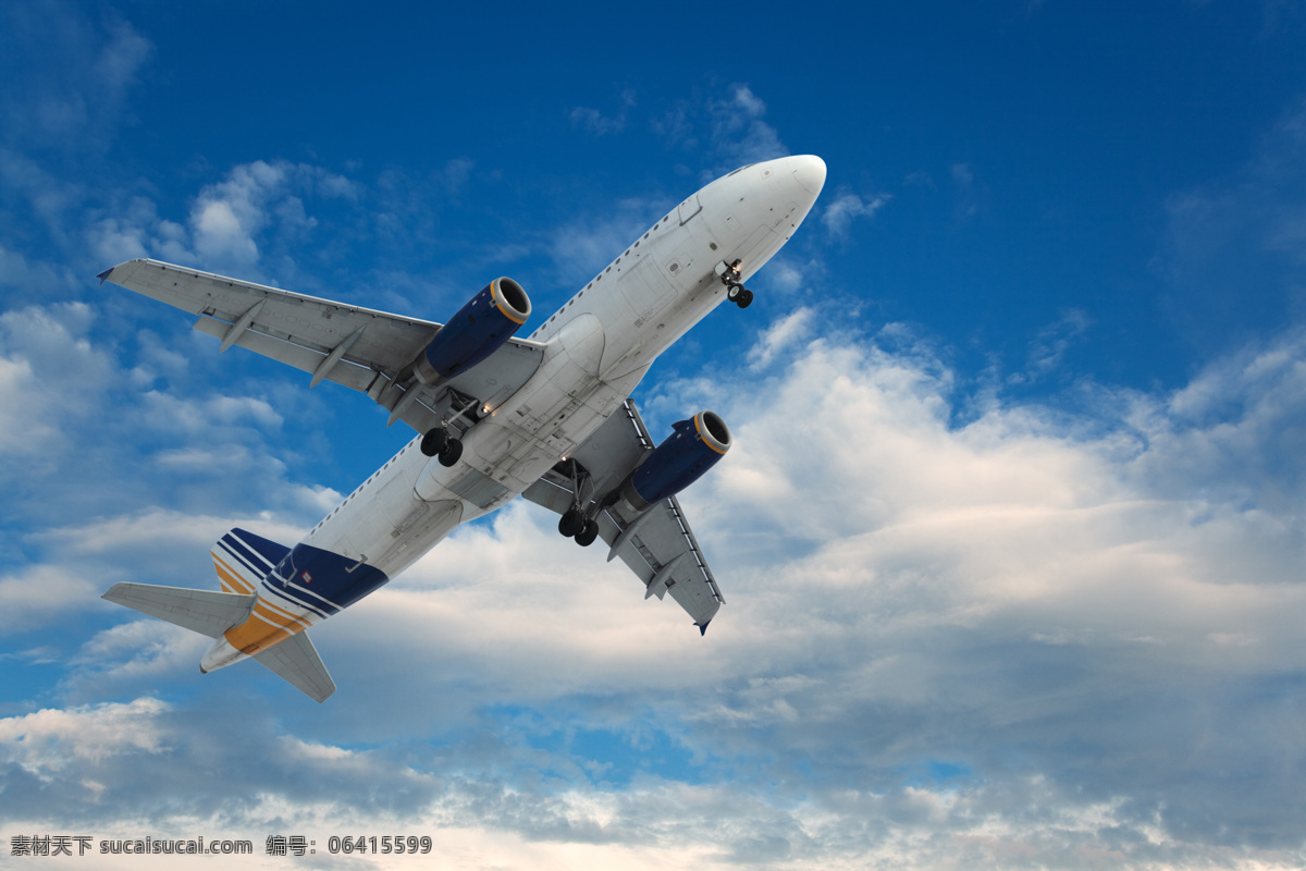 空中 飞机 波音747 空中客车 蓝天 白云 天空 高清图片 飞机图片 现代科技