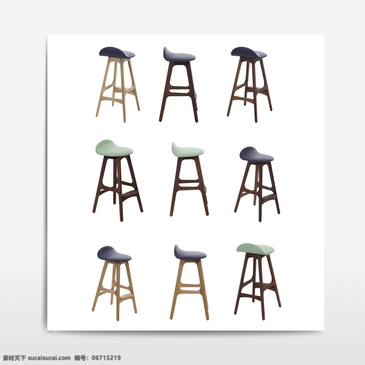 酒吧凳子 凳子元素 椅子元素 家具元素 家居元素 木凳 免抠元素 分层
