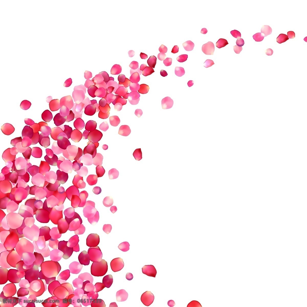 粉色 玫瑰 花瓣 弧形 边框 矢量 海报 设计素材 花桥 手绘 卡通 水彩 插画 创意 婚礼 爱情 装饰