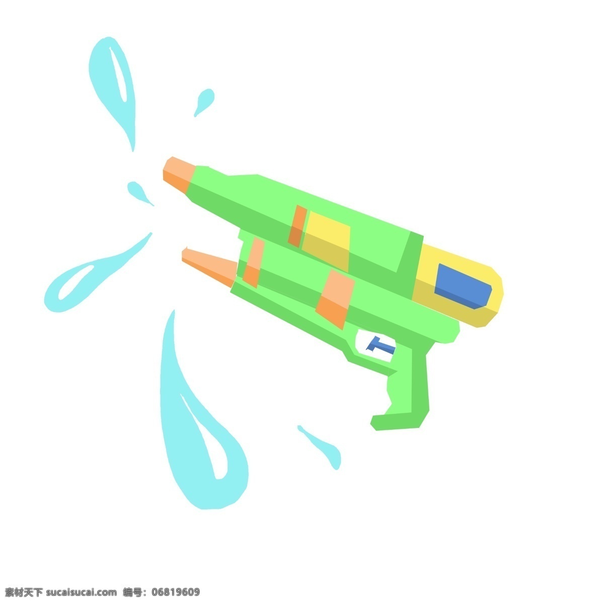 绿色 水枪 玩具 插画 绿色的水枪 卡通插画 水枪插画 玩具水枪 玩具插画 水枪模型 小型的水枪