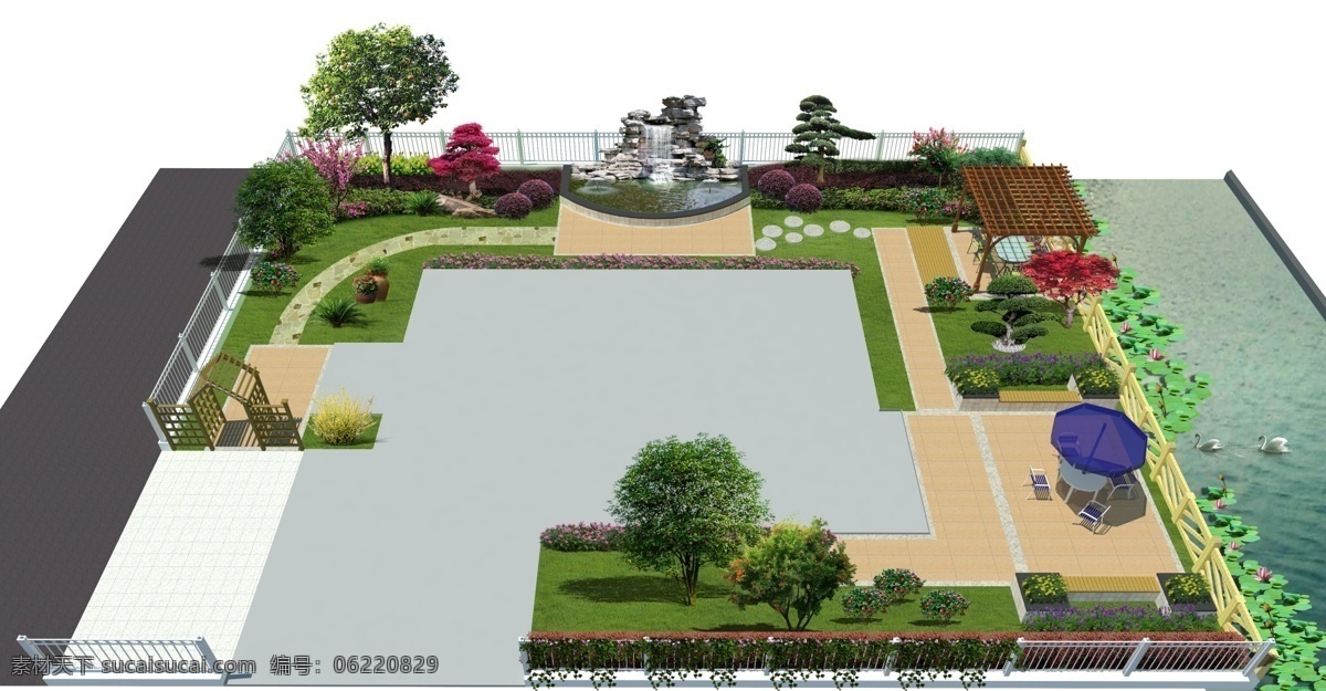 碧 桂 园 别墅 庭院 景观 绿化 效果图 园林 环境设计 园林设计