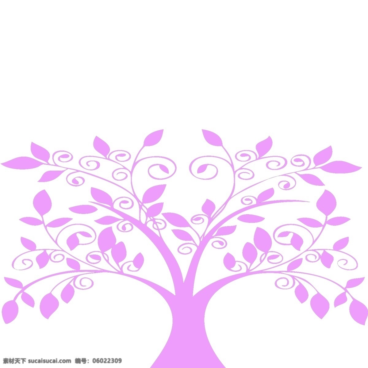 幸福树元素 幸福树 紫色 树叶 大树 树枝