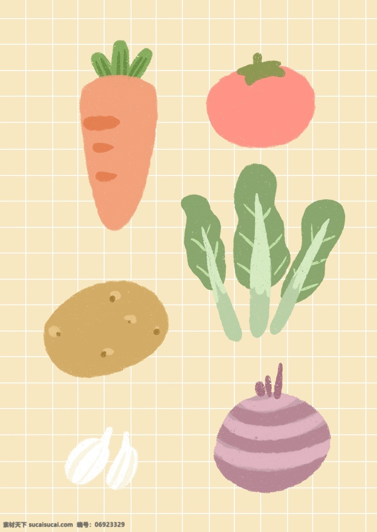 可爱 卡通 蔬菜水果 插画 蔬菜 水果