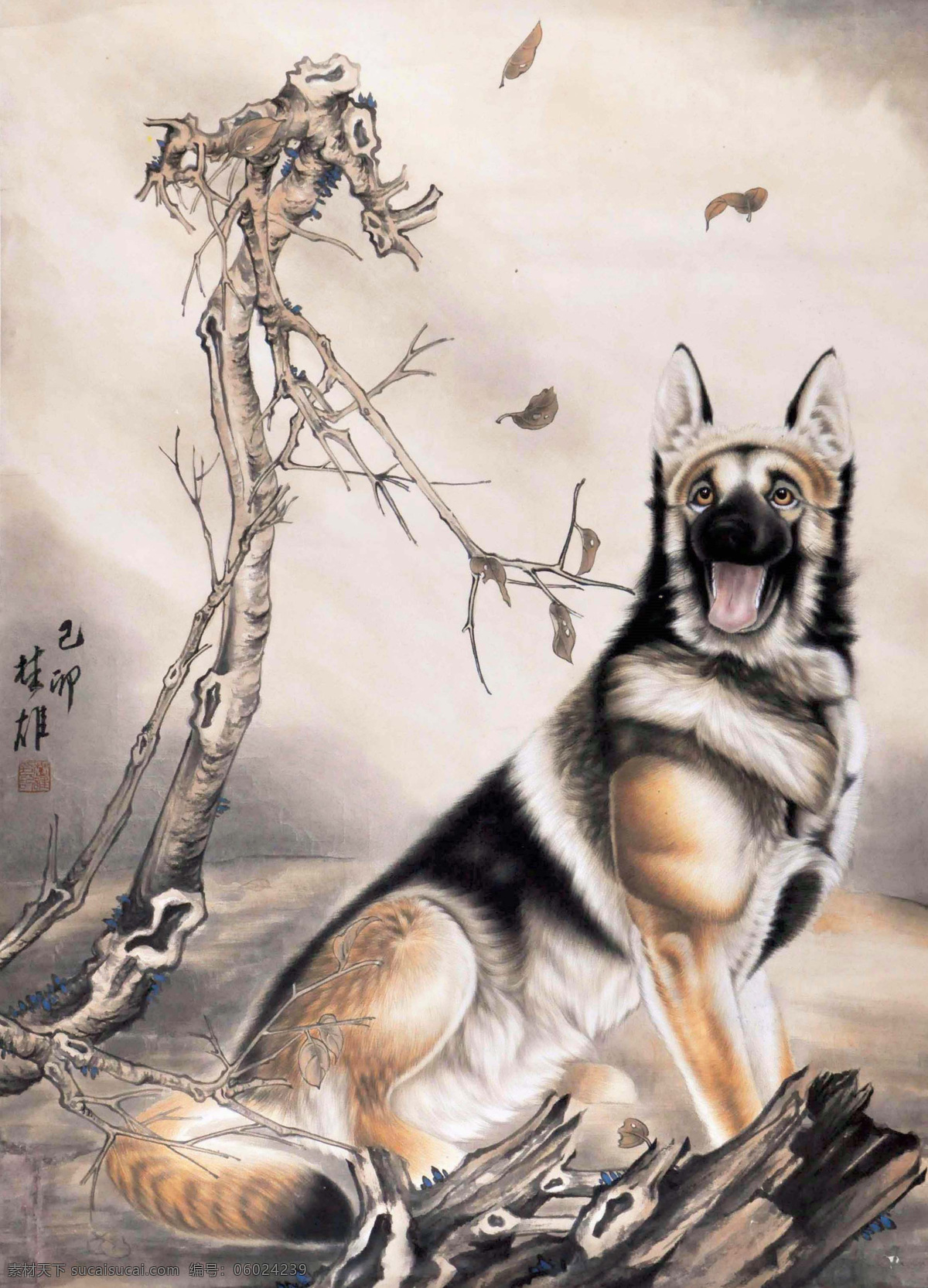 方楚雄 狼 国画 中国画 传统画 名家 绘画 文化艺术 绘画书法