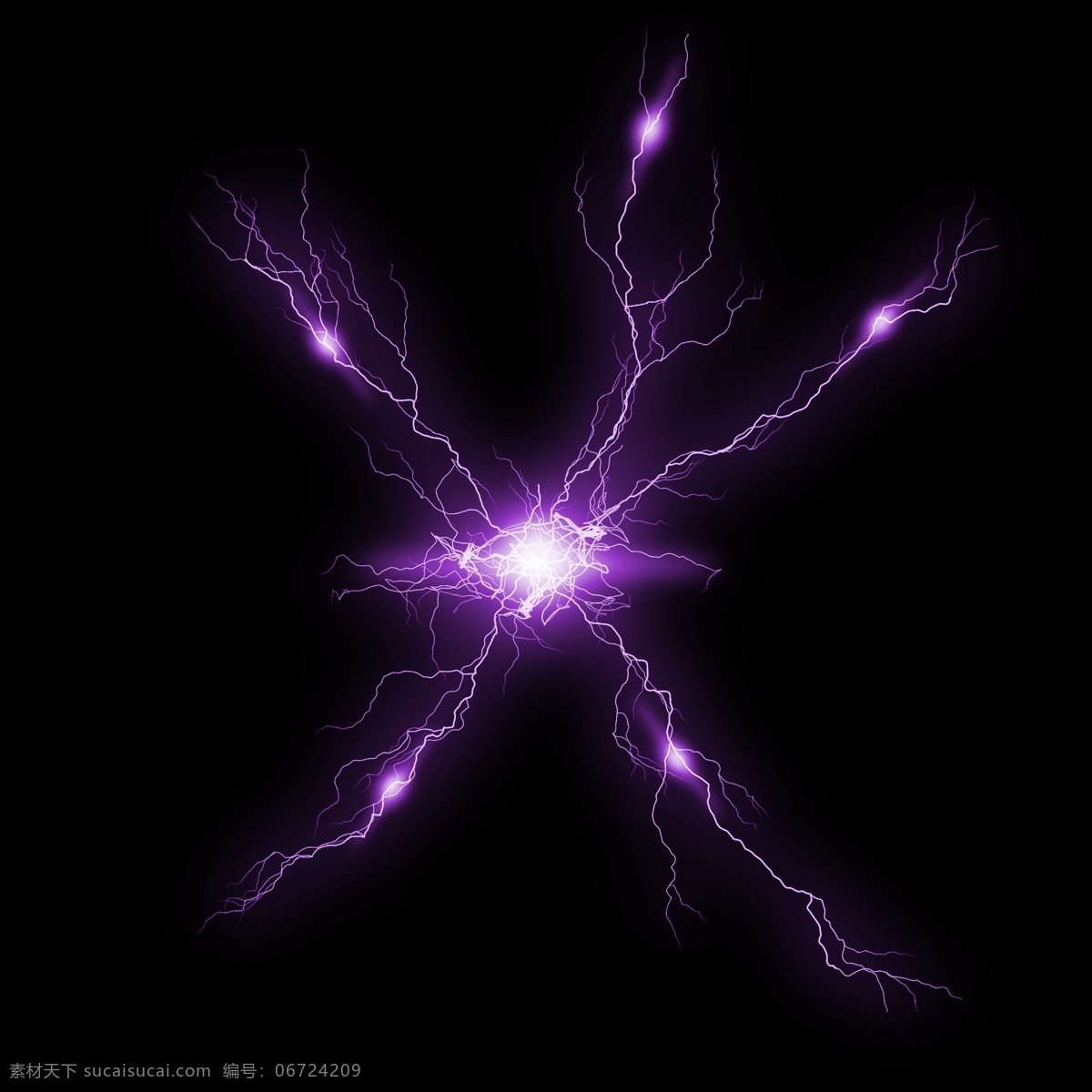 紫色 米 字形 闪电 效果 雷电光源 闪电光源 闪电效果 紫色闪电 雷电效果