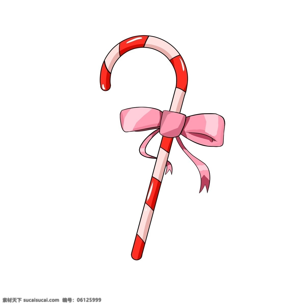 红色 拐杖 糖 插画 红色的拐杖糖 漂亮的拐杖糖 创意拐杖糖 立体拐杖糖 粉色的蝴蝶结 拐杖糖插画