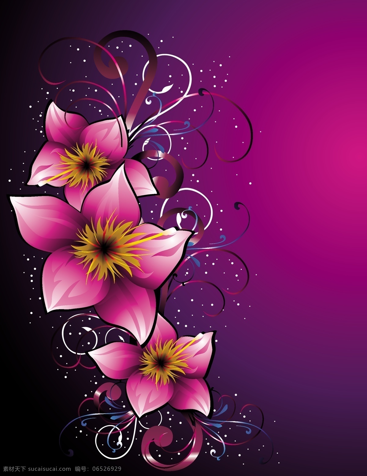 紫色 花卉 元素 背景 紫色花卉 花纹 花纹素材 紫色背景