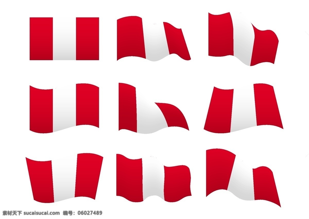 秘鲁 国旗 矢量 形状 秘鲁国旗 旗帜 图标 设置 国家 白色 红色 团结 元素 波浪 平面 插图 背景 南方 美国