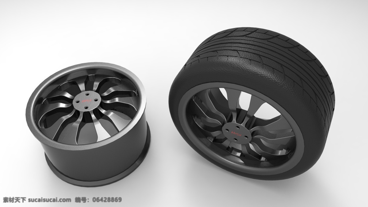 轮胎 轮辋 3d模型素材 其他3d模型