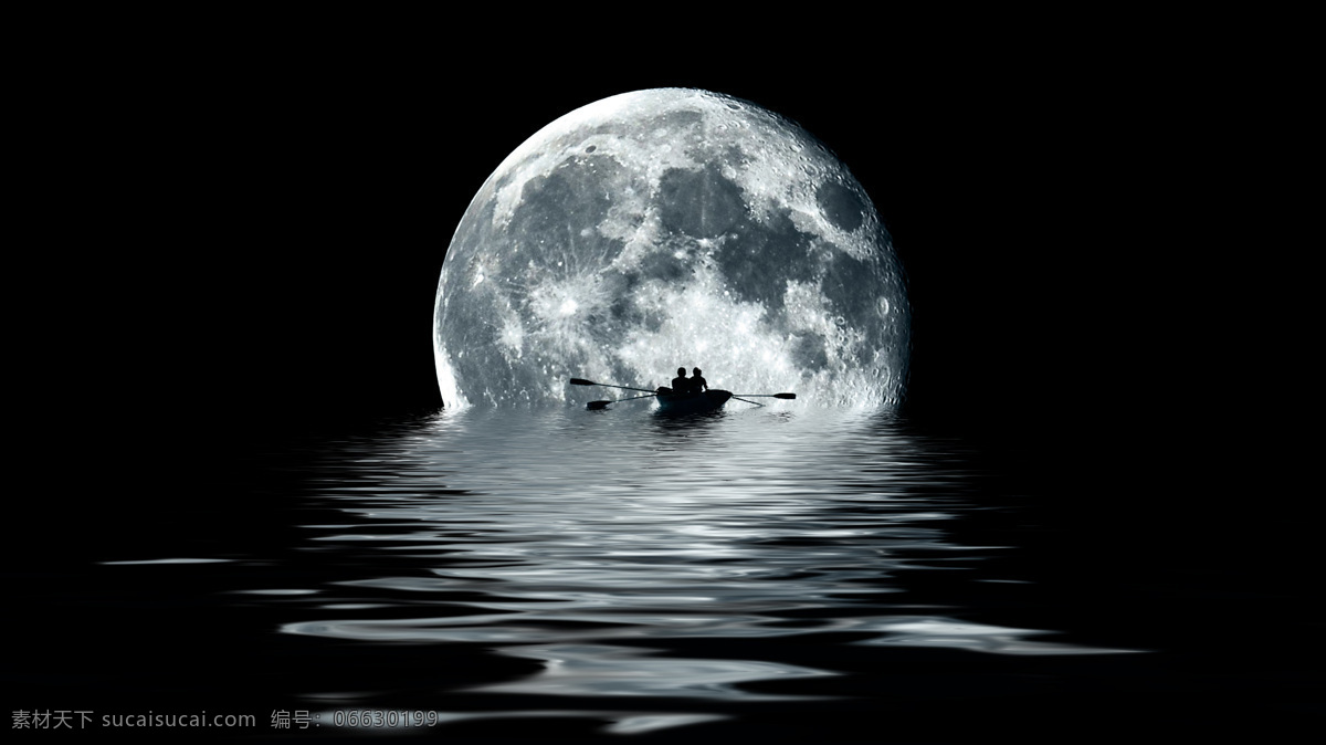 月亮 海水 自然生态 背景 自然 生态 清新
