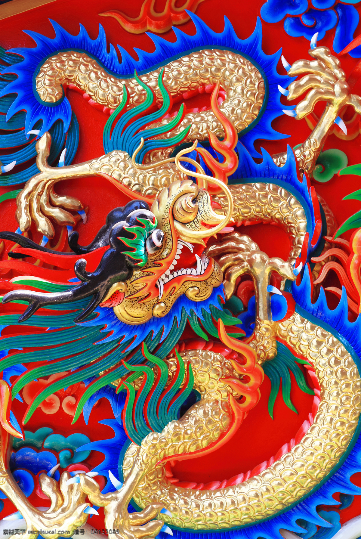 中国龙 龙 龙纹 传统文化 浮雕 雕塑 金龙 龙年素材 传统图案 文化艺术 红色