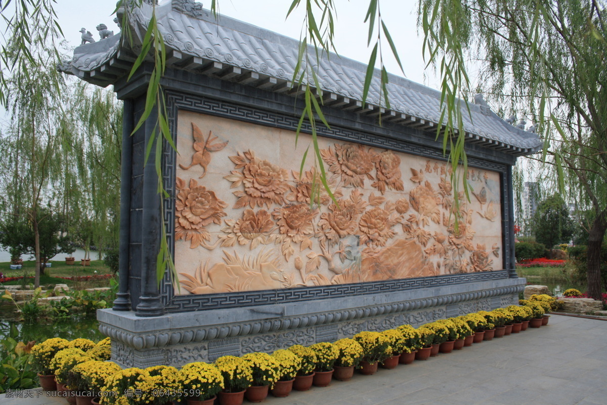 牡丹影壁 影壁 墙壁 照墙 照壁 牡丹 建筑摄影 旅游摄影 国内旅游