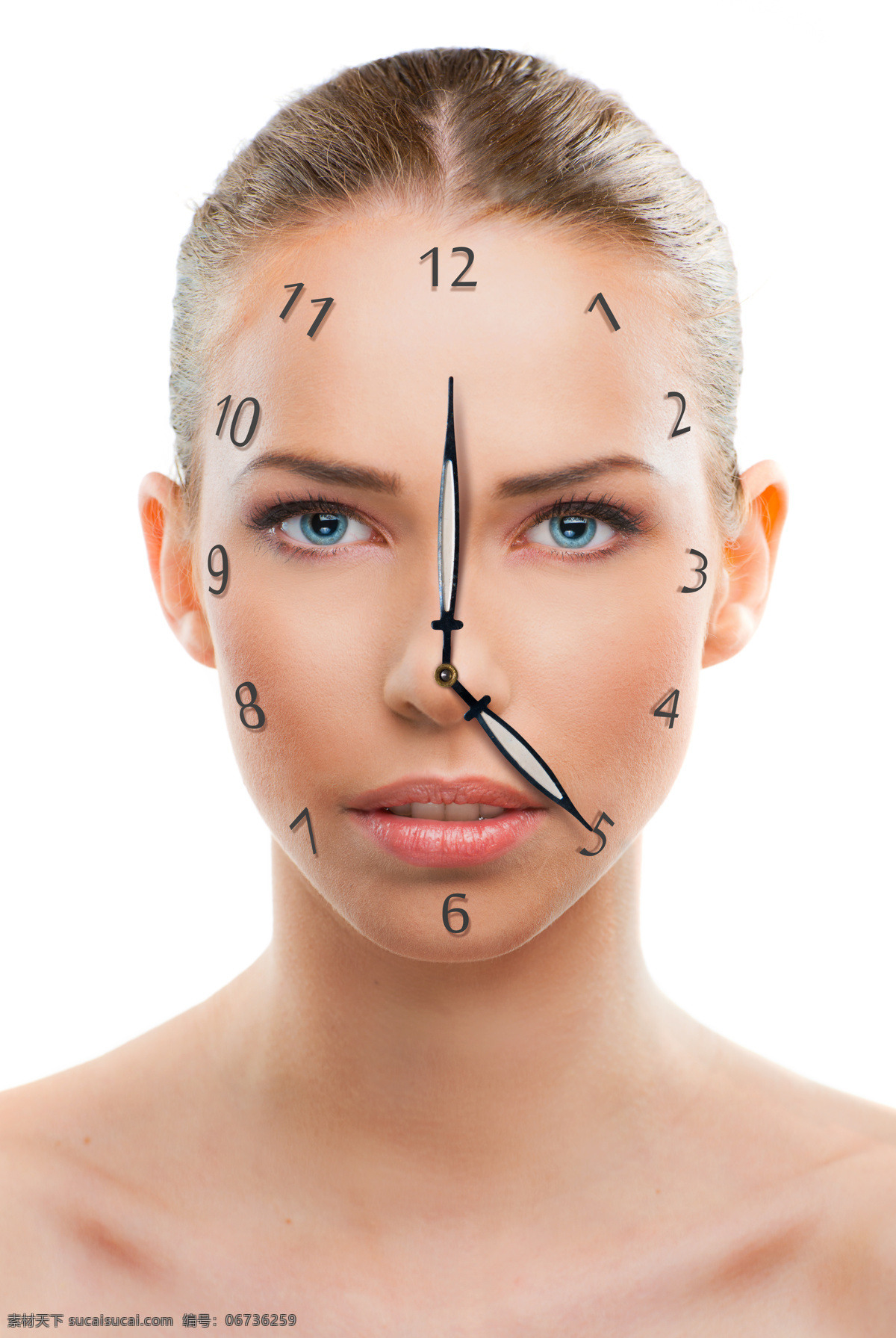 美女 脸上 时间 女性 年轻 皮肤 肌肤 干裂 修复 老化 人体 对比 其他人物 人物图片
