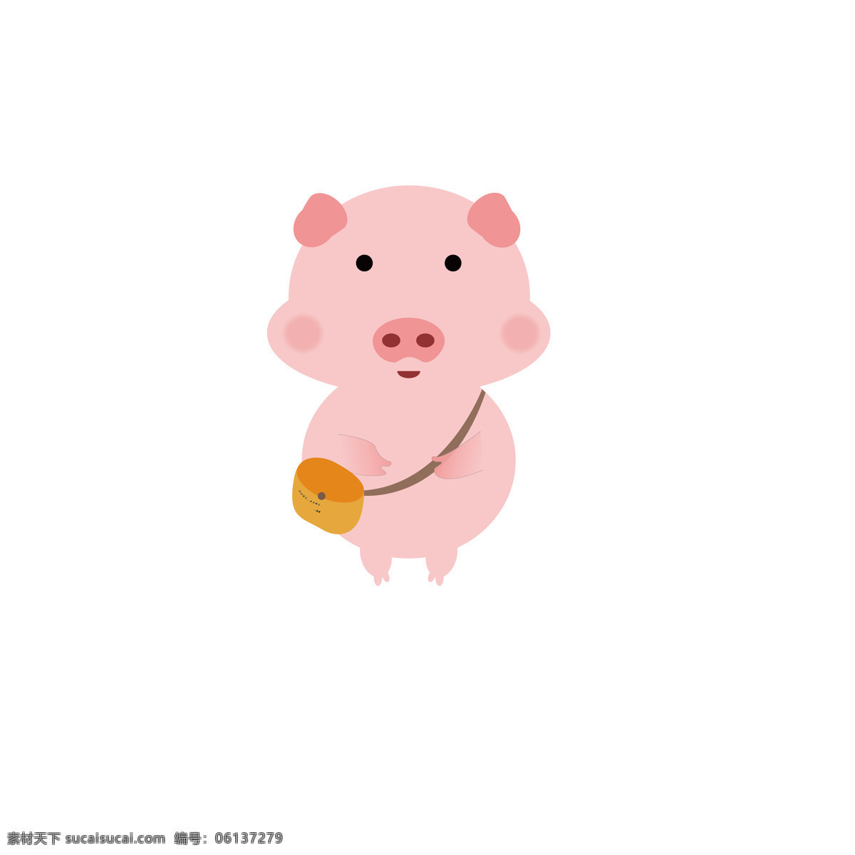 粉红猪 猪 背包猪 卡通猪 小猪 zhu 生物世界 家禽家畜