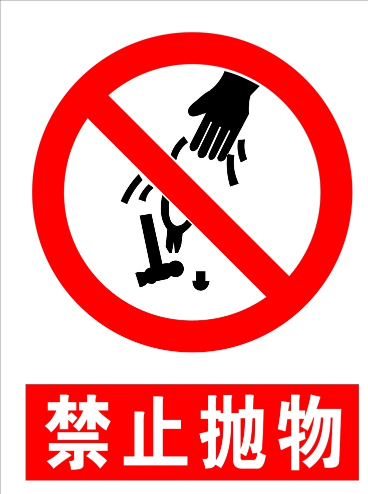 禁止抛物 工地标识 施工现场 禁止 禁令 建筑 危险 注意安全 标示牌子