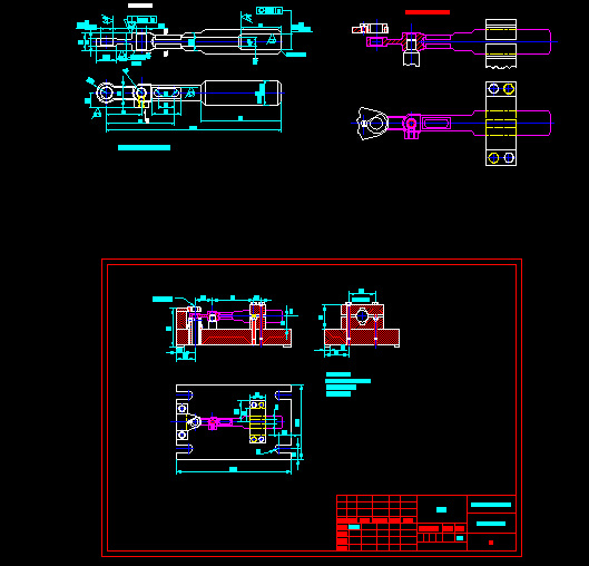 操纵 手柄 夹具 cad 图纸 工装 dwg文件 夹具图纸 cad素材