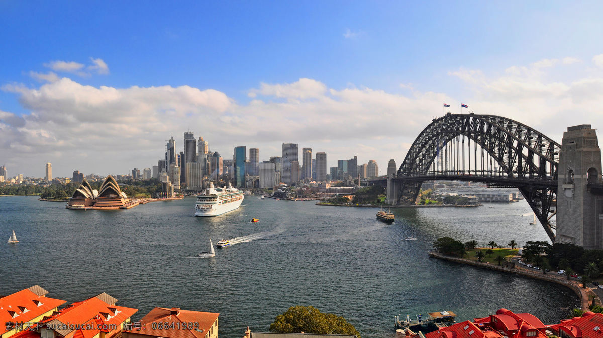 悉尼城市风景 悉尼 歌剧院 桥梁 大桥 高楼大厦 摩天大楼 城市风光 美丽城市 城市风景 繁华都市 城市建筑 环境家居 灰色