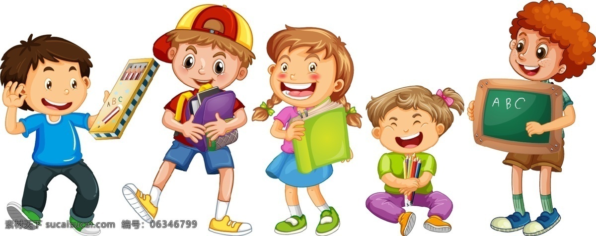 卡通儿童图片 卡通儿童 学生 矢量 男孩 女孩 快乐儿童 儿童节素材 人物素材 手绘儿童 小孩 插画 卡通设计
