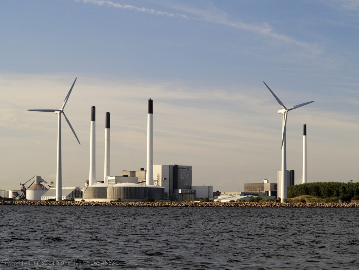 海边 风力 发电站 风车 风力发电 节能环保 绿色环保 大海 其他类别 现代科技