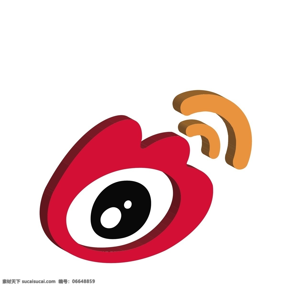 微 博 创意 红色 dlogo 图标 手机app 微博 手机软件 2.5d logo图标 千库原创 免抠图png