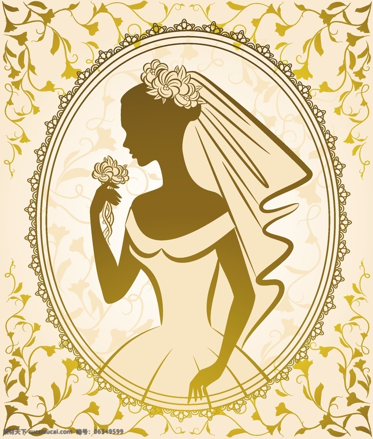 矢量 线描 新娘 结婚 花纹 新娘剪影 线描婚纱 结婚女性 矢量图 其他矢量图