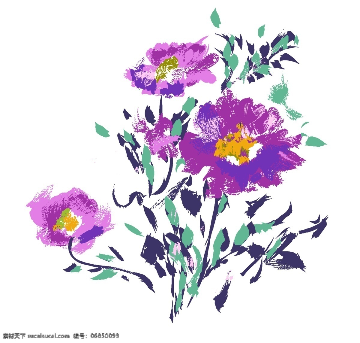 水彩花素材 水彩 花 设计素材 蔷薇 牡丹 紫色花 紫色 玫瑰 水粉 水粉花 一束花 一扎花 一团花 唯美 分层