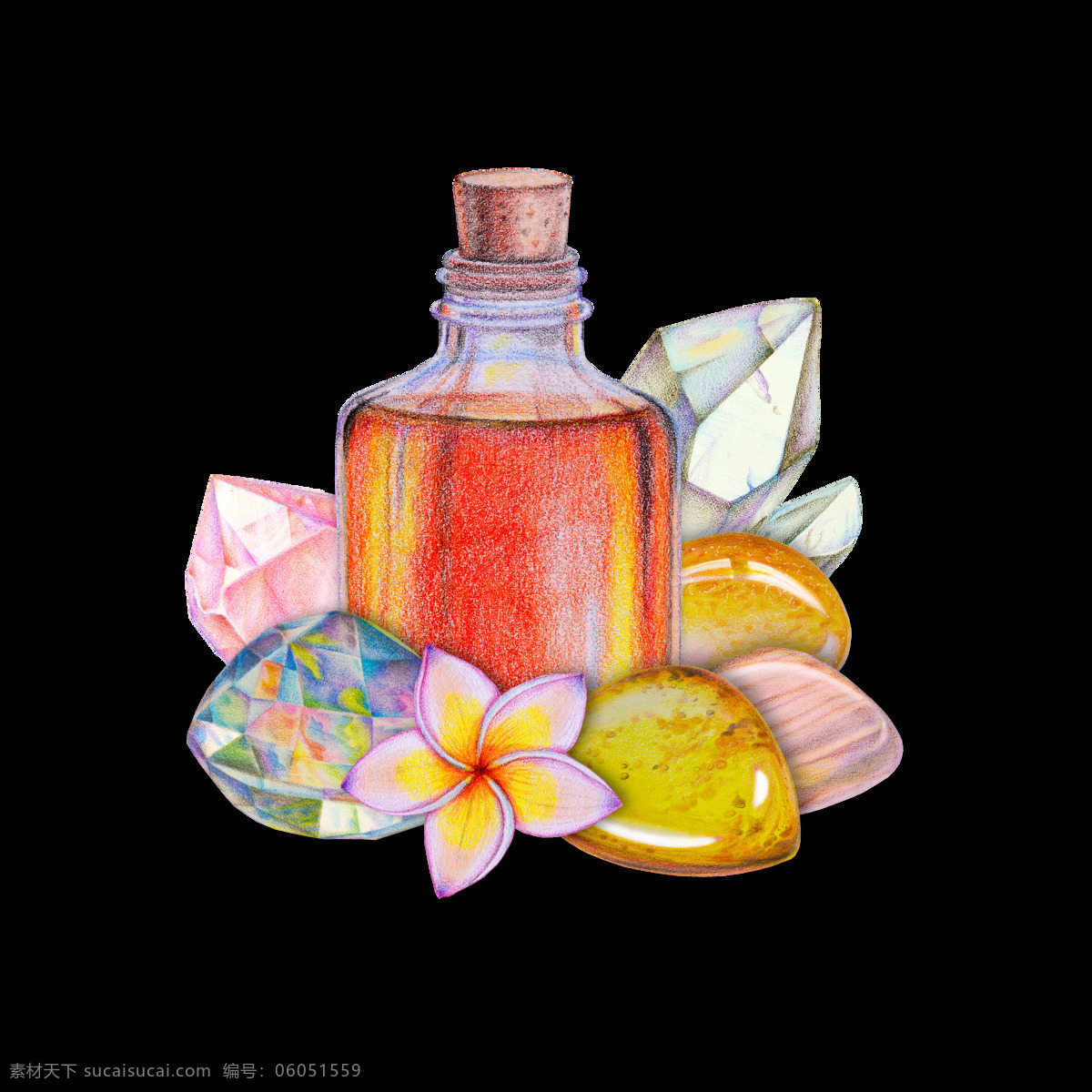 手绘 西 柚 精油 透明 玻璃瓶 鹅卵石 粉红色 鸡蛋花 免扣素材 木盖 水晶 透明素材 装饰图案