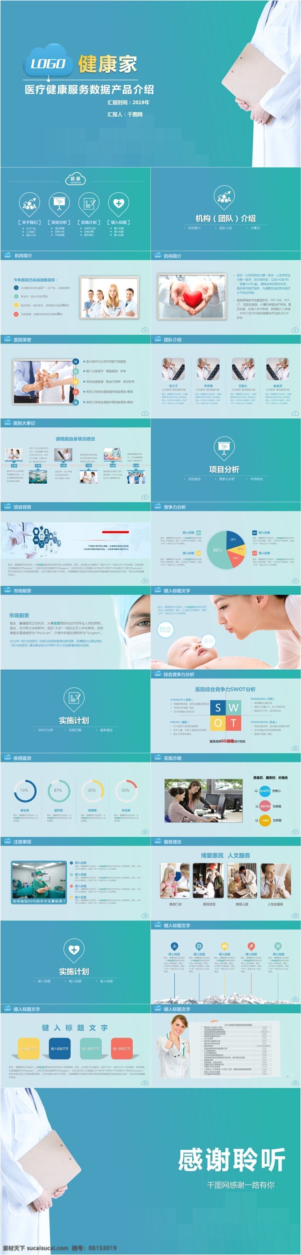 医疗 健康 产品 介绍 模板 扁平化 通用 方案 产品设计 宣传 医疗ppt
