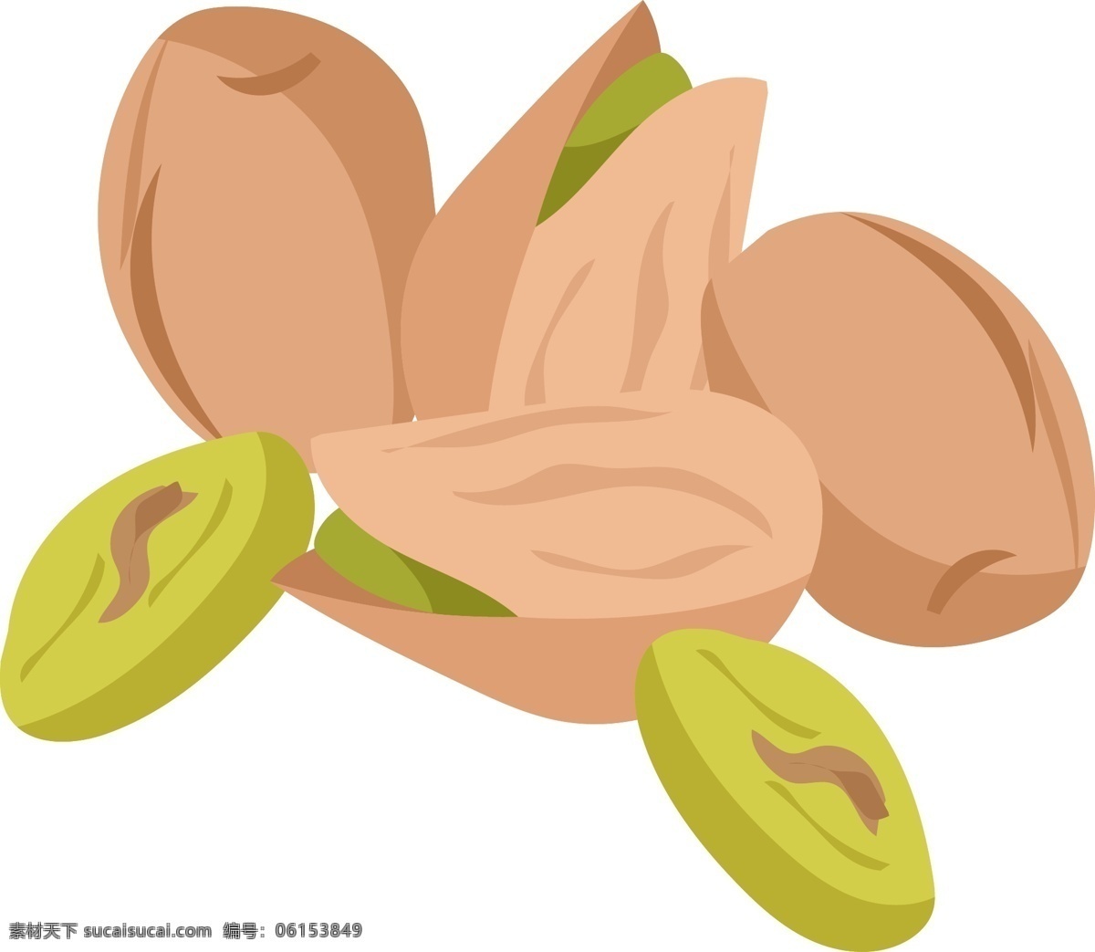 美味 的卡 通 坚果 插画 食物插画 零食 坚果食物 卡通食物插画 零食插画 美味的坚果 开心果插画