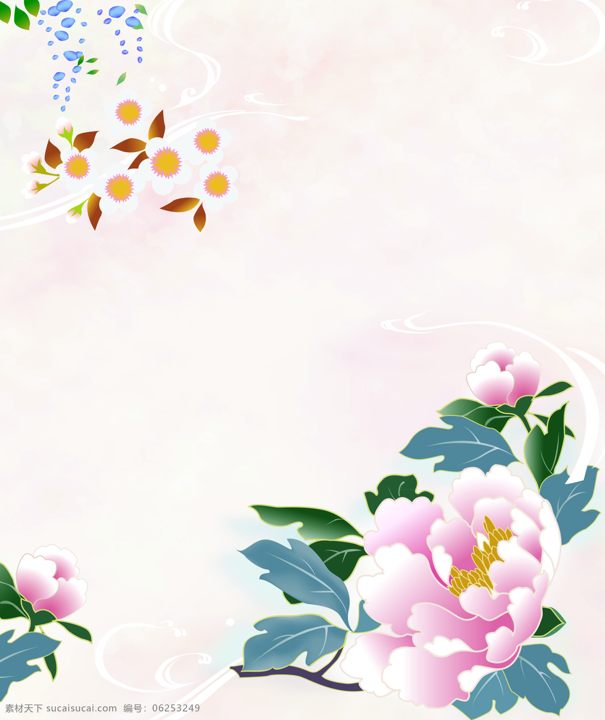 韩式免费下载 工笔画 花 绚丽花卉 装饰素材 室内装饰用图
