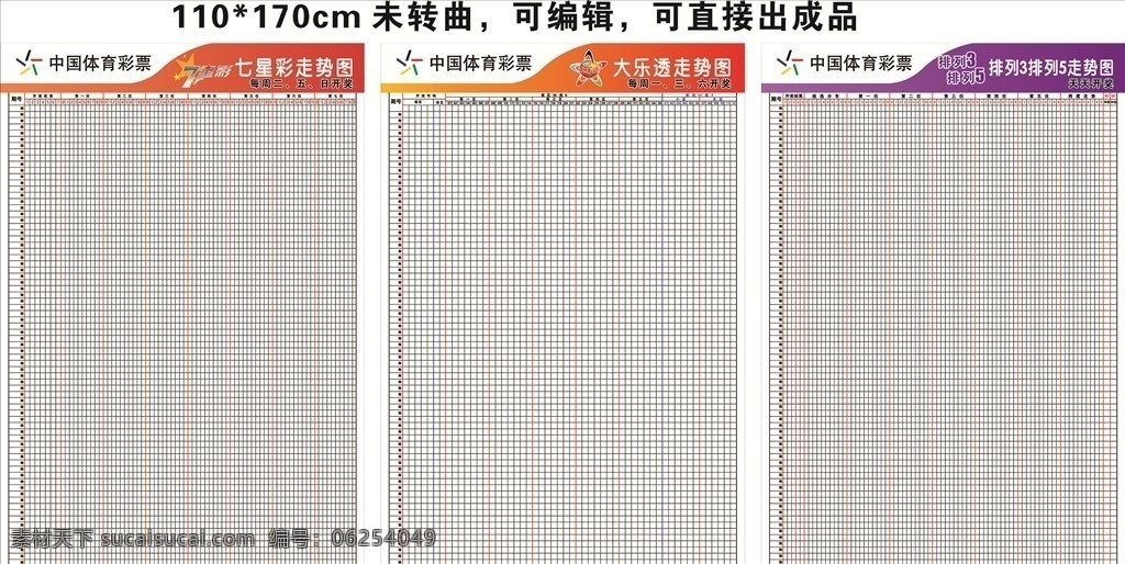 体育彩票 走势图 体彩 七星彩 大乐透 排3排5 可编辑 海报