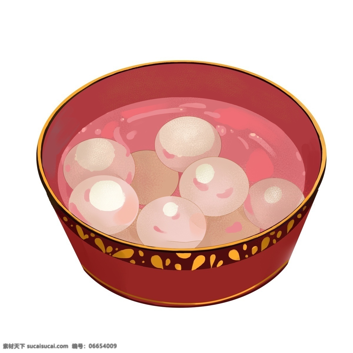 冬至 卡通 碗 汤圆 元素 食物 元宵 中国风 手绘 psd设计 插画元素