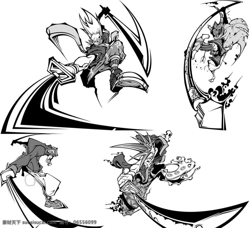 日本武士文化 日本武士 日本 动画 角色 造型 武士刀 武士道 美术绘画 文化艺术 矢量