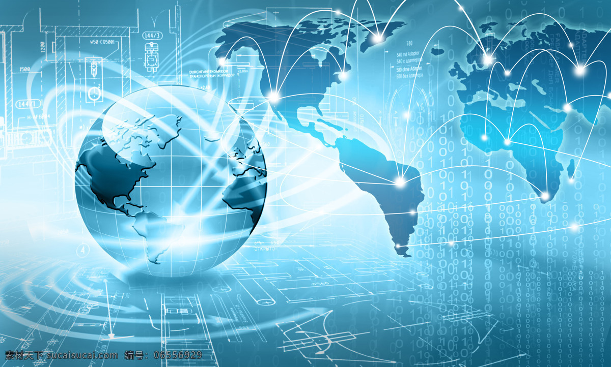 高科技 背景 地球 地图 科技 蓝色 网络信息 信息 背景图片