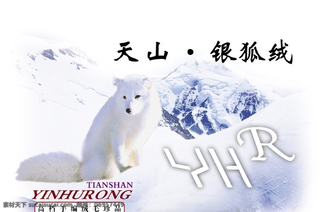 绒线盒 羊绒盒 白狐 狐狸 雪山 包装设计 广告设计模板 源文件