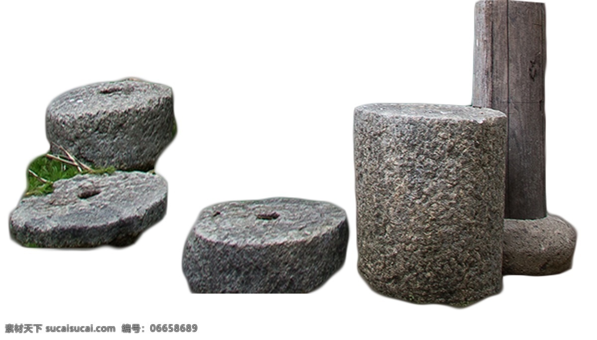 石凳和石磨 石头制作 精雕细刻 古代工具