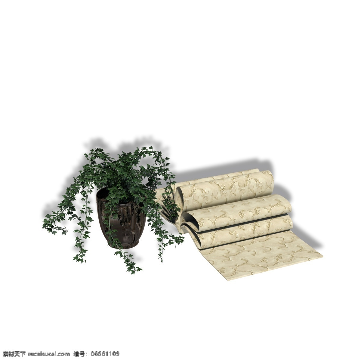 组 实用 装饰 组合 花盆 植物 盆栽 盆景 布料 欧式墙纸