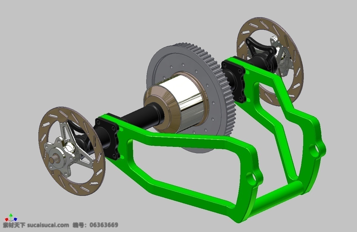 三轴免费下载 三轮车 轴 3d模型素材 其他3d模型