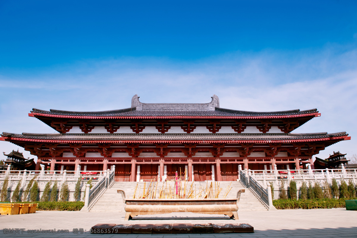 大雄宝殿 寺庙 宫殿 烧香 建筑摄影 建筑园林