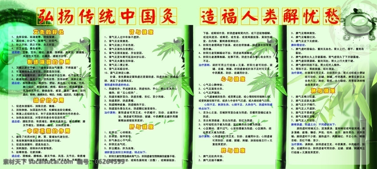 弘扬 传统 中国 灸 造福人类解忧 艾灸的好处 刺络拔罐作用 蜡疗的作用 中药熏蒸作用 肾与健康 肝与健康 心与健康 脾与健康 肺与健康 适应症 阳虚与阴虚 区别 制度牌 展板 易拉宝类 分层