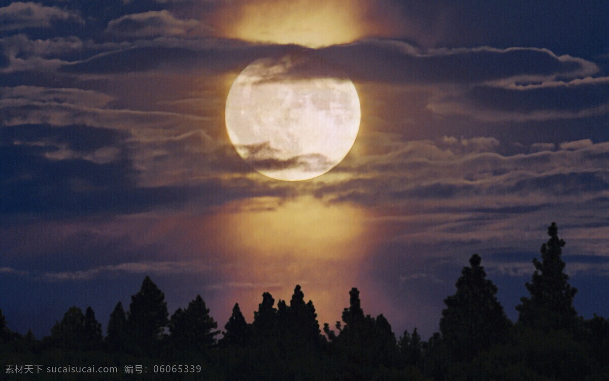 唯美 月亮 风景图片 夜晚 月圆 天空 风景