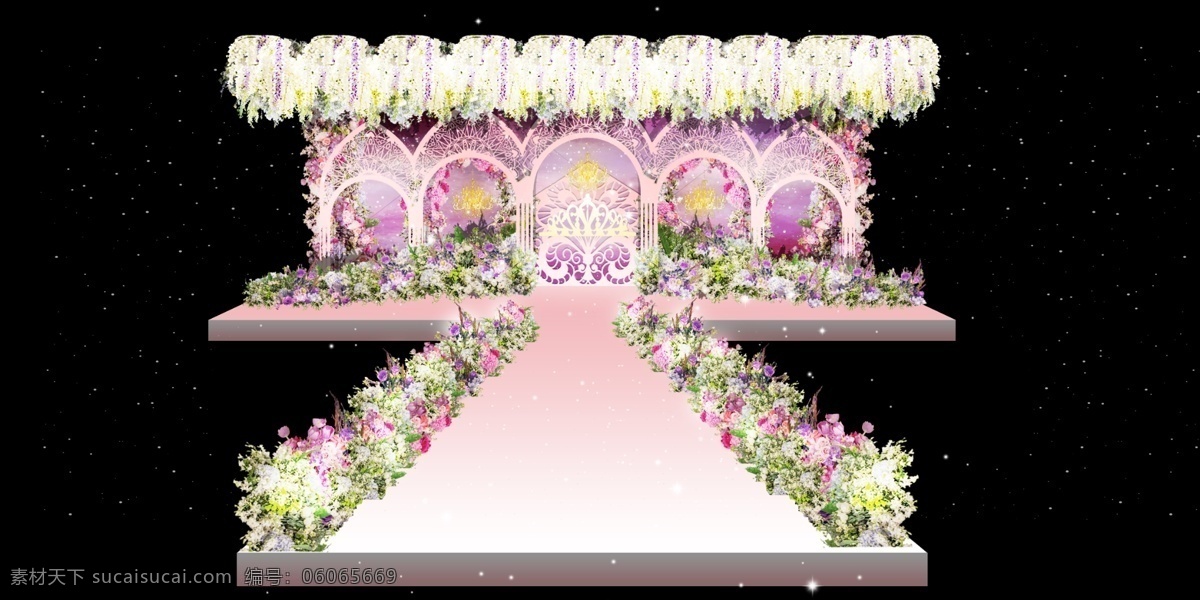 个性 粉色 森 系 婚礼 主 舞台 婚庆 婚礼策划 森系 鲜花 木板 雕刻 吊顶
