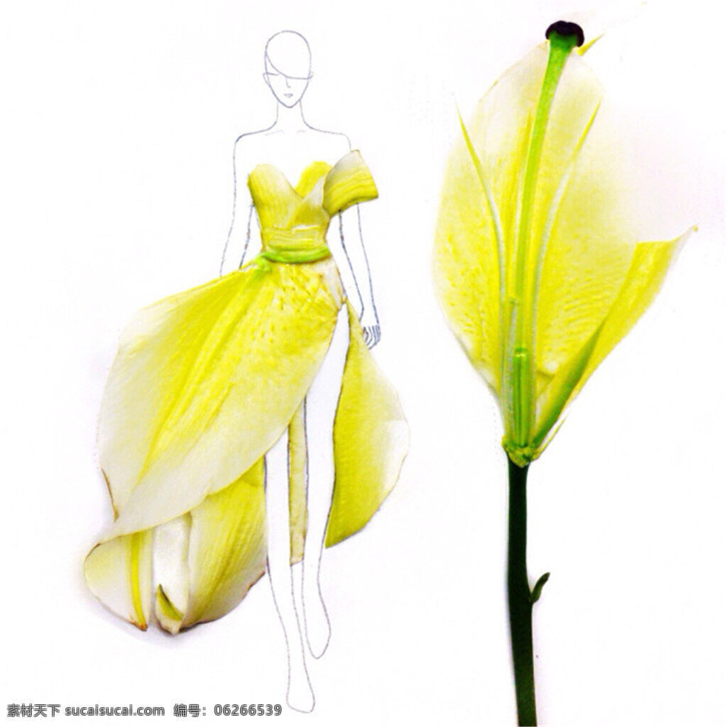 黄色 花瓣 灵感 长裙 设计图 服装设计 时尚女装 女装设计 效果图 短裙 服装 服装效果图 花式灵感 花朵服装