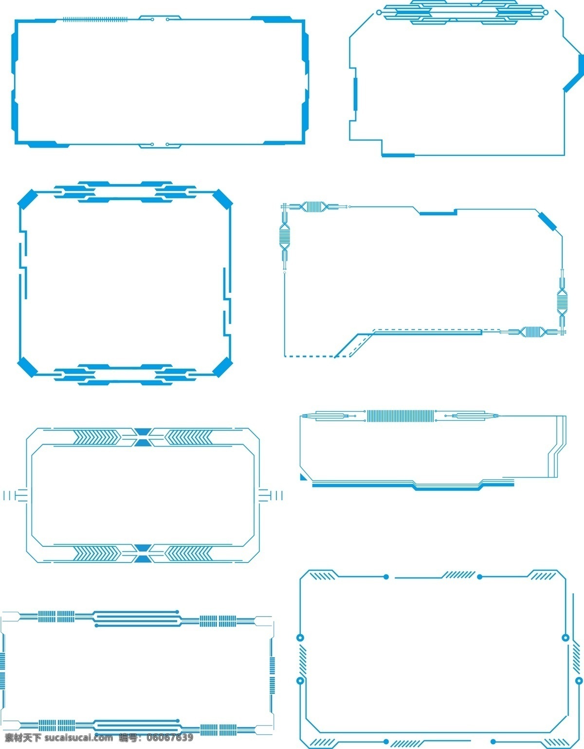 蓝色 科技 边框 商用 元素 蓝色边框 矢量边框 对话框 未来科技 科技边框 蓝色科技边框 交互科技 智能科技 人工智能 交互界面