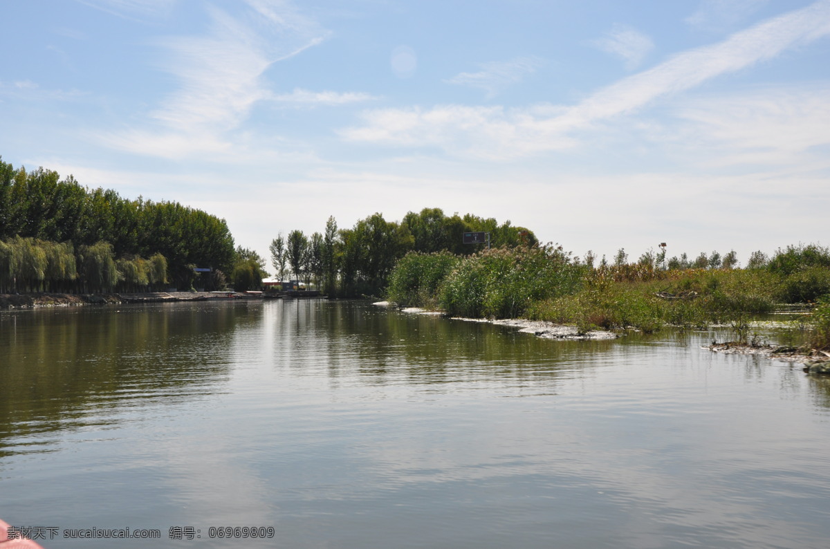 白洋淀 河北保定 湖泊 蓝天白云 芦苇荡 开阔湖面 自然风景 旅游摄影